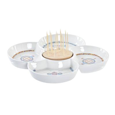 Snackdienblad DKD Home Decor Blauw Natuurlijk Bamboe Keramiek Mediterrane 25 x 25 x 10 cm Snackdienblad DKD Home Decor Blauw Natuurlijk Bamboe Keramiek Mediterrane 25 x 25 x 10 cm