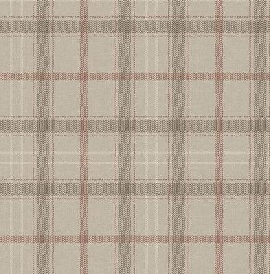 Dutch Wallcoverings Sauvage Ruit - Beige/Rood