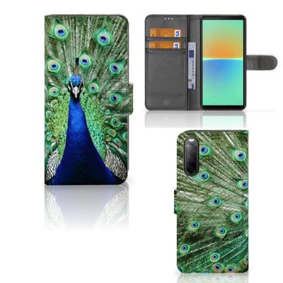 Sony Xperia 10 IV | Telefoonhoesje | Met pasjeshouder | Pauw