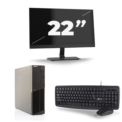 Lenovo ThinkCentre M82 SFF - Intel Core i5-3e Generatie - 8GB RAM - 256GB SSD - Windows 10 + 1x 22 inch Monitor