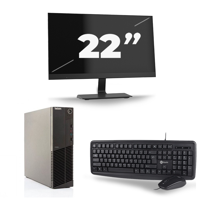 Lenovo ThinkCentre M82 SFF - Intel Core i5-3e Generatie - 8GB RAM - 256GB SSD - Windows 10 + 1x 22 inch Monitor - thumbnail