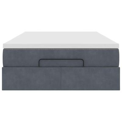 Ottoman bed met matras 80x200cm fluweel donkergrijs