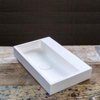 Fontein Crosstone Solid Surface Rechthoek 38x24x7 cm Mat Wit Aqua Splash - thumbnail