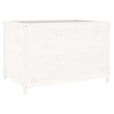 Plantenbak verhoogd 119,5x82,5x78 cm massief grenenhout wit
