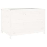 Plantenbak verhoogd 119,5x82,5x78 cm massief grenenhout wit - thumbnail