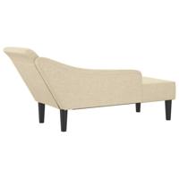 Chaise longue met kussens stof crèmekleurig - thumbnail