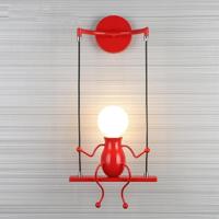 E27 LED persoonlijkheid creatieve retro smeedijzeren schurk muur lamp zonder lamp (rood) - thumbnail