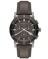 Horlogeband Burberry BU9384 Leder Grijs 22mm - thumbnail