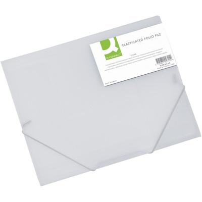 Q-CONNECT elastomap, A4, 3 kleppen en elastieken, transparant PP, transparant