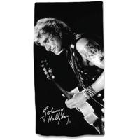 Aymax strandlaken Johnny Hallyday 75 x 150 cm zwart/grijs - thumbnail