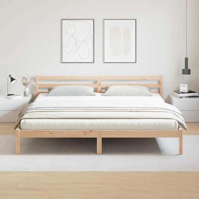 Bedframe Bruin 208.6 x 157.6 x 69.4 cm Massief grenenhout