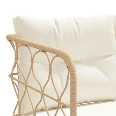 Loungeset met kussens staal en textileen zwart - thumbnail