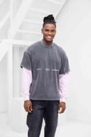 Jorcustom Uncommon Minds Double Layered Longsleeve T-Shirt Heren Donkergrijs/Roze - Maat L - Kleur: DonkergrijsRoze | Soccerfanshop - thumbnail