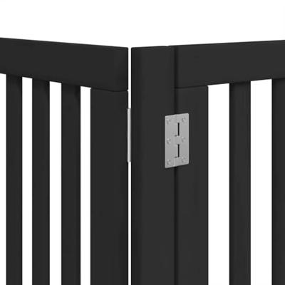 Hondenhek inklapbaar 9 panelen 450 cm populierenhout zwart - thumbnail