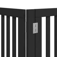 Hondenhek inklapbaar 9 panelen 450 cm populierenhout zwart - thumbnail