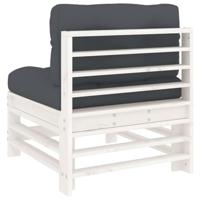Middenbank met kussens massief grenenhout wit - thumbnail