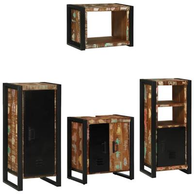 Badkamermeubelset met plank 4 pcs Multikleur 40 x 35 x 90 cm