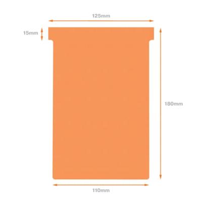 Nobo T-planbordkaarten index 4, ft 180 x 124 mm, oranje - thumbnail