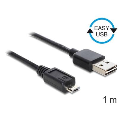 DeLOCK easy usb-a 2.0 > micro-usb-b kabel (zwart, 1 meter)