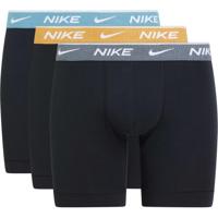 Nike Everyday Cotton Boxershort Brief 3-Pack Zwart Grijs Geel Lichtblauw - thumbnail