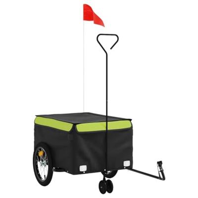 Fietstrailer 45 kg ijzer zwart en groen - thumbnail