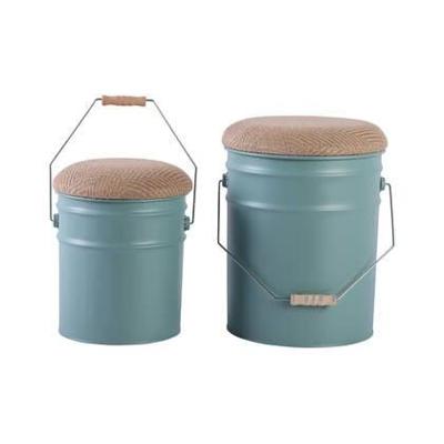 Leitmotiv Stool Set Buckets Grayed Jade