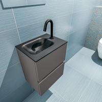 MONDIAZ ADA 40cm toiletmeubel dark grey. LEX wastafel urban links 1 kraangat - thumbnail