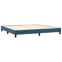 Boxspring met matras fluweel donkerblauw 200x200 cm - thumbnail
