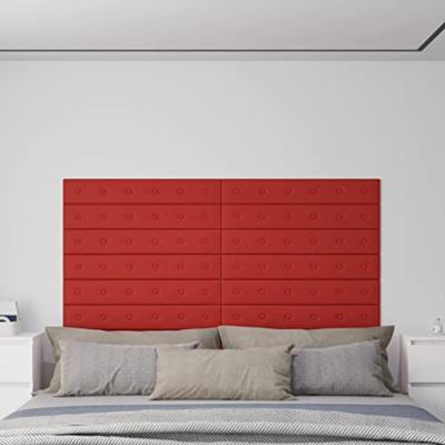 VidaXL Wandpanelen 12 st 1,62 m² 90x15 cm kunstleer wijnrood VidaXL Wandpanelen 12 st 1,62 m² 90x15 cm kunstleer wijnrood
