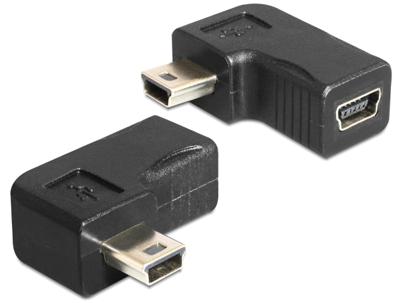 Delock 65448 Adapter USB-B mini 5-pins male / female 90° schuin