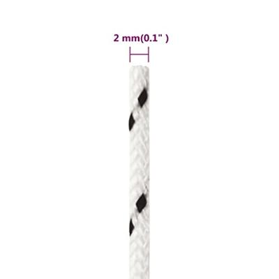 Boottouw gevlochten 2 mmx50 m polyester wit