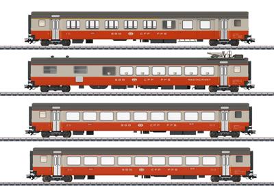 Märklin 42190 H0 4-delige set personenrijtuigen Swiss Express van de SBB