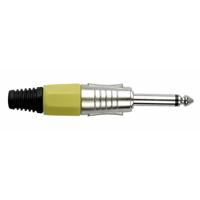 DAP 6,3mm Jackplug mono zilver met geel eindkapje - thumbnail