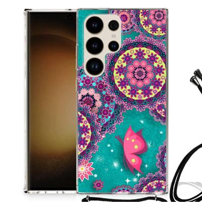 Samsung Galaxy S24 Ultra Back Cover Cirkels en Vlinders Samsung Galaxy S24 Ultra Back Cover Cirkels en Vlinders