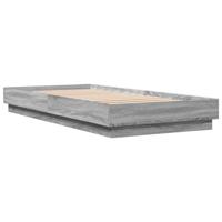 Bedframe met LED-verlichting grijs sonoma eikenkleur 100x200 cm - thumbnail