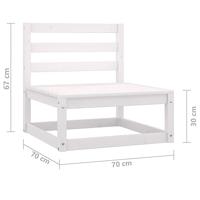 2-delige Loungeset massief grenenhout wit - thumbnail
