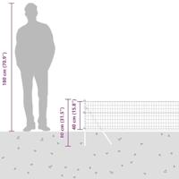 VidaXL Hek met paal grijs 0,4 x 10 m staal en pvc - thumbnail
