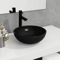 VidaXL Wasbak 35x12 cm gehard glas zwart - thumbnail
