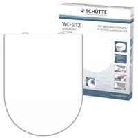 Toiletzitting Schutte White Duroplast Met Soft Close En Quick Release D-Vorm Gelakt Wit Schütte - thumbnail