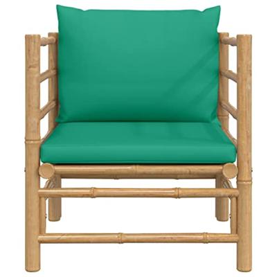 Tuinbank met kussens bamboe groen