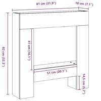Haardombouw 81x18x82 cm bewerkt hout grijs sonoma eikenkleur - thumbnail