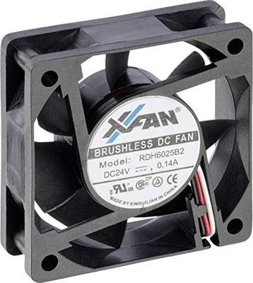 X-Fan RDH6025B2 Axiaalventilator 24 V/DC 33 m³/h (l x b x h) 60 x 60 x 25 mm