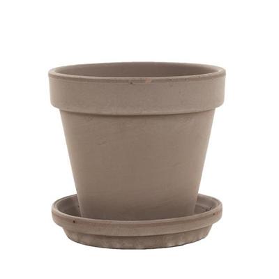 Terracotta pot met schotel (taupe) - P25