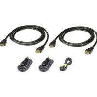 ATEN KVM Aansluitkabel [1x HDMI-stekker, USB-A 2.0 stekker, Jackplug male 3,5 mm - 1x HDMI-stekker, Jackplug male 3,5 mm, USB 2.0 bus B] 1.80 m Zwart - thumbnail