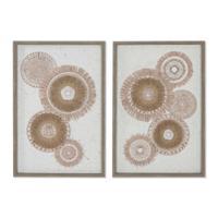 Canvas Home ESPRIT Wit Natuurlijk Boho 40 x 3 x 60 cm (2 Stuks) - thumbnail