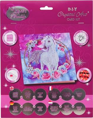 Brandunit Diamond painting - kaart met eenhoorn - 18x18 cm Brandunit Diamond painting - kaart met eenhoorn - 18x18 cm