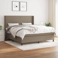 Boxspring met matras stof taupe 160x200 cm - thumbnail