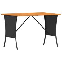 4-delige Tuinbankstel met kussens L-vormig poly rattan zwart - thumbnail