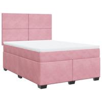 Boxspring met matras fluweel roze 180x200 cm - thumbnail