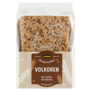 Jumbo Stevige Crackers Volkoren met Sesam en Lijnzaad 8 Stuks